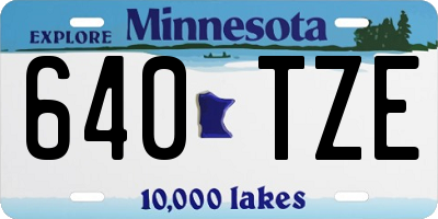 MN license plate 640TZE
