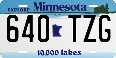 MN license plate 640TZG