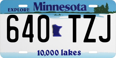 MN license plate 640TZJ
