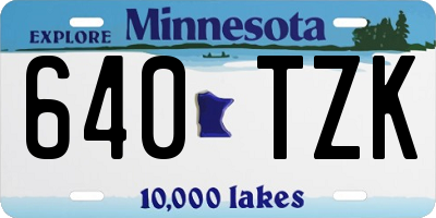 MN license plate 640TZK