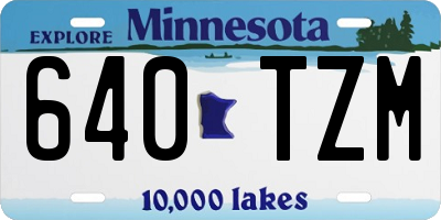 MN license plate 640TZM