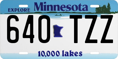 MN license plate 640TZZ