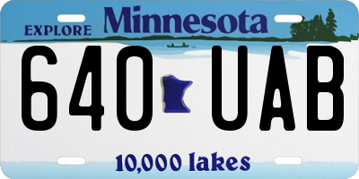 MN license plate 640UAB