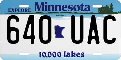 MN license plate 640UAC