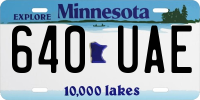 MN license plate 640UAE