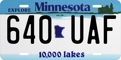 MN license plate 640UAF