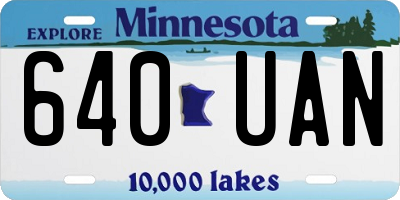 MN license plate 640UAN