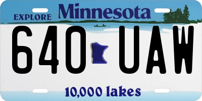 MN license plate 640UAW