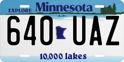 MN license plate 640UAZ