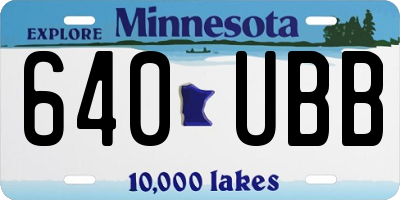 MN license plate 640UBB