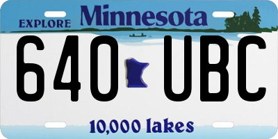 MN license plate 640UBC