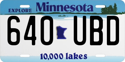 MN license plate 640UBD