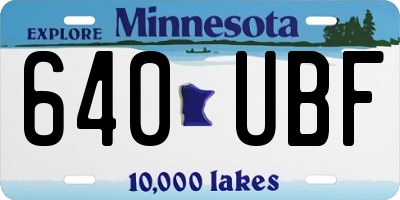 MN license plate 640UBF