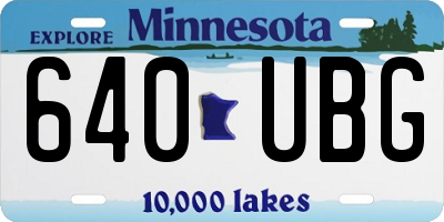 MN license plate 640UBG