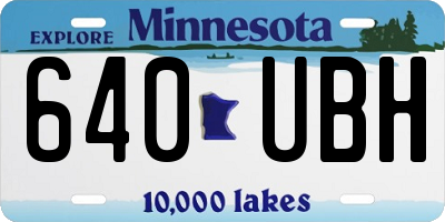 MN license plate 640UBH