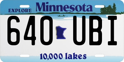 MN license plate 640UBI