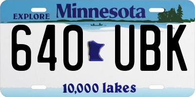 MN license plate 640UBK