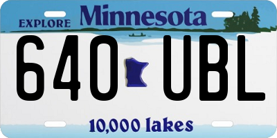 MN license plate 640UBL