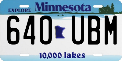 MN license plate 640UBM