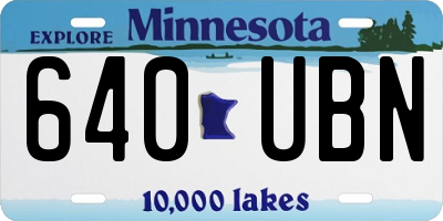 MN license plate 640UBN