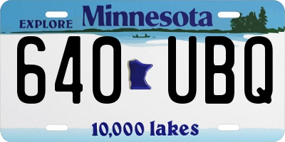 MN license plate 640UBQ