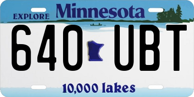 MN license plate 640UBT
