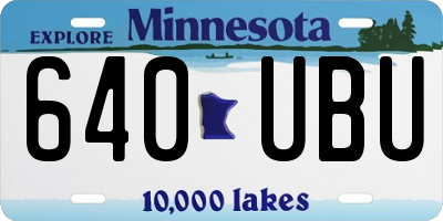 MN license plate 640UBU