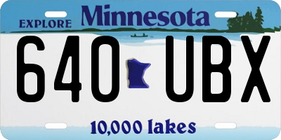 MN license plate 640UBX