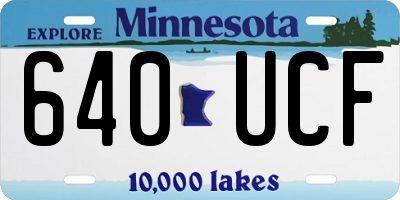 MN license plate 640UCF