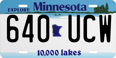 MN license plate 640UCW