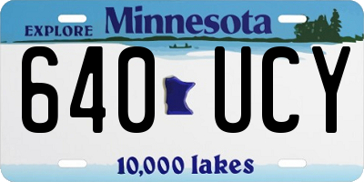 MN license plate 640UCY