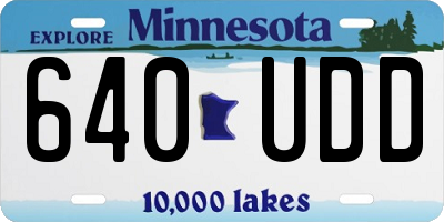 MN license plate 640UDD