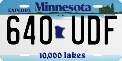 MN license plate 640UDF