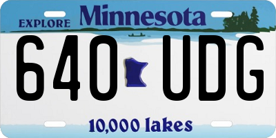 MN license plate 640UDG