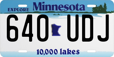 MN license plate 640UDJ