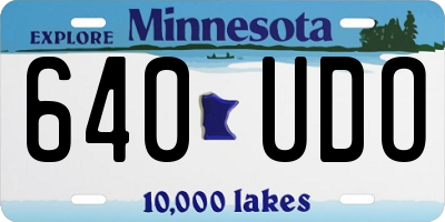 MN license plate 640UDO