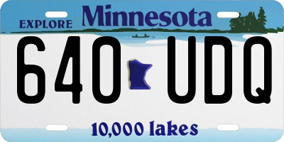 MN license plate 640UDQ