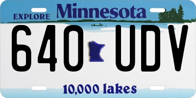 MN license plate 640UDV
