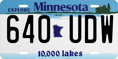 MN license plate 640UDW