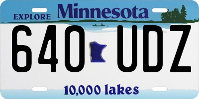 MN license plate 640UDZ