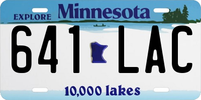 MN license plate 641LAC