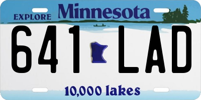 MN license plate 641LAD