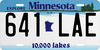 MN license plate 641LAE