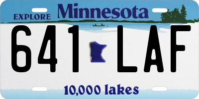 MN license plate 641LAF