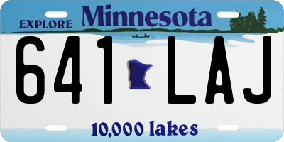 MN license plate 641LAJ