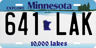 MN license plate 641LAK