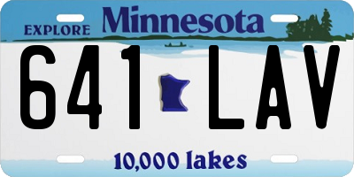 MN license plate 641LAV