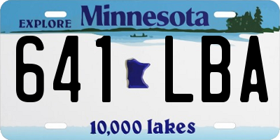 MN license plate 641LBA