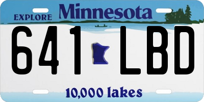 MN license plate 641LBD