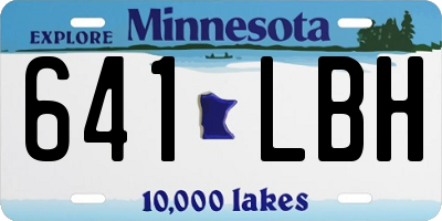 MN license plate 641LBH